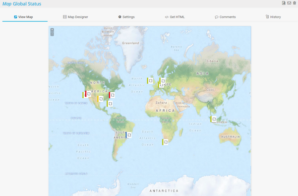 Global Status of a Network in a Geographical Map Global Status of a Network in a Geographical Map